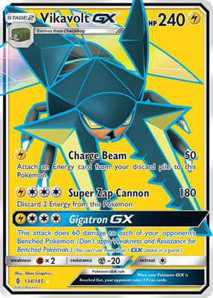 Pokemon TCG - SM - Guardians Rising - Vikavolt GX - 134/145 - Holofoil