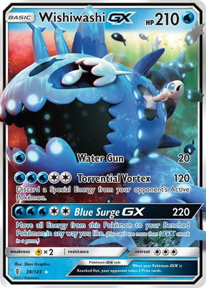 Pokemon TCG - SM - Guardians Rising - Wishiwashi GX - 38/145 - Holofoil