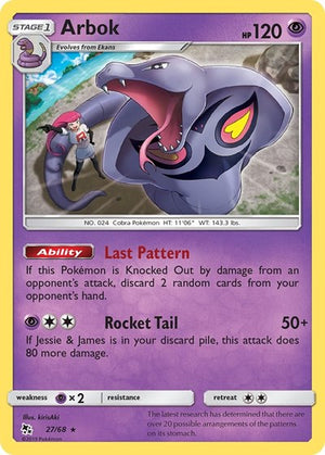 Pokemon TCG - Hidden Fates - Arbok - 27/68