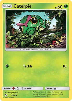 Pokemon TCG - Hidden Fates - Caterpie - 1/68 - Reverse Holofoil