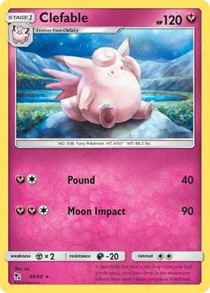 Pokemon TCG - Hidden Fates - Clefable - 40/68 - Reverse Holofoil