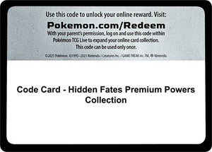 Pokemon TCG - Hidden Fates - Code Card - Hidden Fates Premium Powers Collection