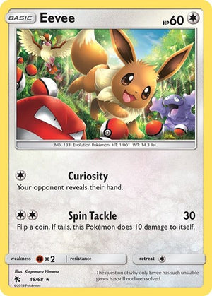 Pokemon TCG - Hidden Fates - Eevee - 48/68 - Reverse Holofoil