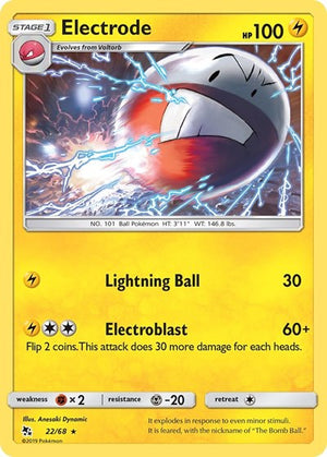 Pokemon TCG - Hidden Fates - Electrode - 22/68 - Reverse Holofoil