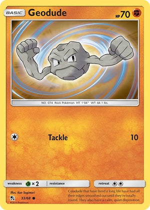 Pokemon TCG - Hidden Fates - Geodude - 33/68 - Reverse Holofoil