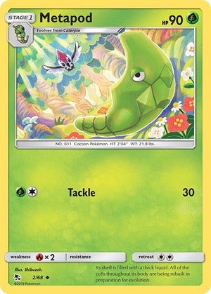 Pokemon TCG - Hidden Fates - Metapod - 2/68 - Reverse Holofoil