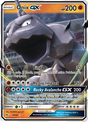 Pokemon TCG - Hidden Fates - Onix GX - 36/68 - Holofoil