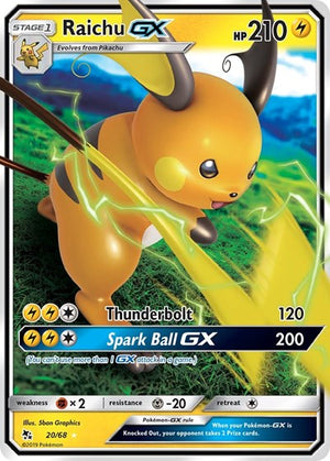 Pokemon TCG - Hidden Fates - Raichu GX - 20/68 - Holofoil