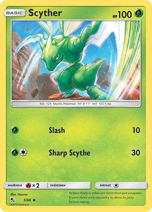 Pokemon TCG - Hidden Fates - Scyther - 5/68 - Reverse Holofoil