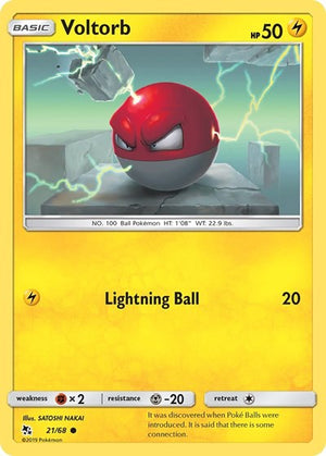 Pokemon TCG - Hidden Fates - Voltorb - 21/68 - Reverse Holofoil