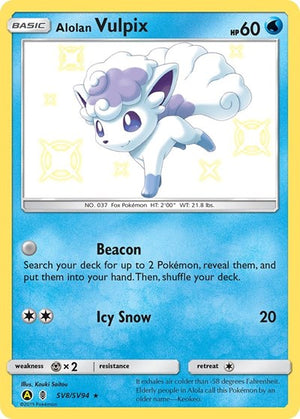 Pokemon TCG - Hidden Fates: Shiny Vault - Alolan Vulpix - SV8/SV94 - Holofoil