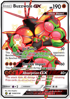 Pokemon TCG - Hidden Fates: Shiny Vault - Buzzwole GX - SV68/SV94 - Holofoil
