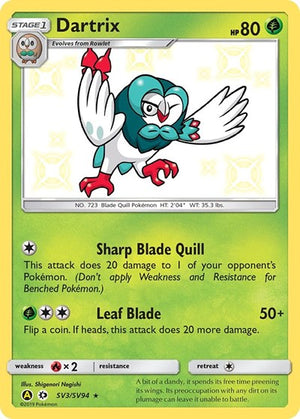 Pokemon TCG - Hidden Fates: Shiny Vault - Dartrix - SV3/SV94 - Holofoil