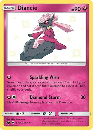 Pokemon TCG - Hidden Fates: Shiny Vault - Diancie - SV36/SV94 - Holofoil