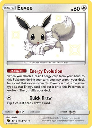 Pokemon TCG - Hidden Fates: Shiny Vault - Eevee - SV41/SV94 - Holofoil