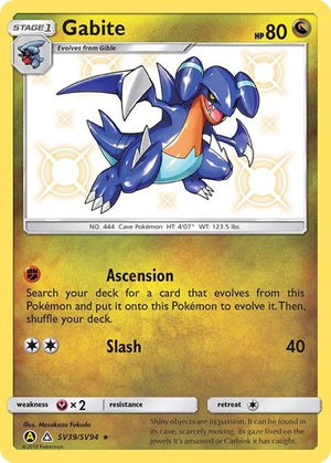 Pokemon TCG - Hidden Fates: Shiny Vault - Gabite - SV39/SV94 - Holofoil