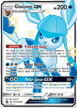 Pokemon TCG - Hidden Fates: Shiny Vault - Glaceon GX - SV55/SV94 - Holofoil