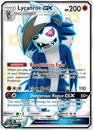 Pokemon TCG - Hidden Fates: Shiny Vault - Lycanroc GX - SV66/SV94 - Holofoil