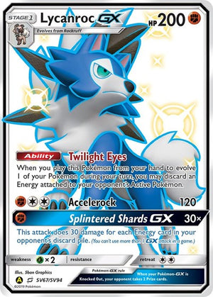 Pokemon TCG - Hidden Fates: Shiny Vault - Lycanroc GX - SV67/SV94 - Holofoil