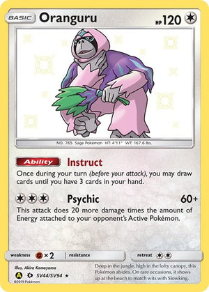 Pokemon TCG - Hidden Fates: Shiny Vault - Oranguru - SV44/SV94 - Holofoil