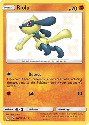 Pokemon TCG - Hidden Fates: Shiny Vault - Riolu - SV21/SV94 - Holofoil
