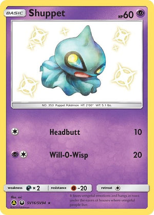 Pokemon TCG - Hidden Fates: Shiny Vault - Shuppet - SV16/SV94 - Holofoil