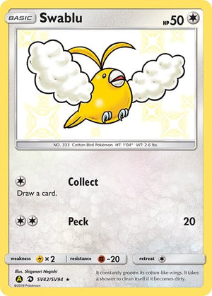 Pokemon TCG - Hidden Fates: Shiny Vault - Swablu - SV42/SV94 - Holofoil