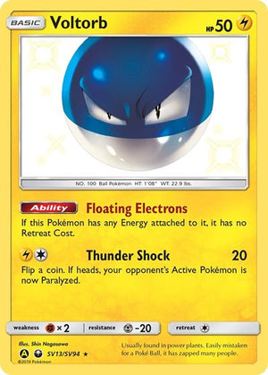 Pokemon TCG - Hidden Fates: Shiny Vault - Voltorb - SV13/SV94 - Holofoil