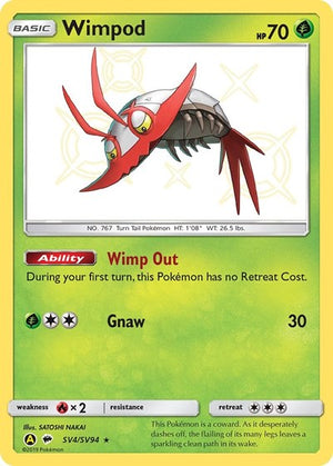 Pokemon TCG - Hidden Fates: Shiny Vault - Wimpod - SV4/SV94 - Holofoil