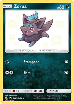 Pokemon TCG - Hidden Fates: Shiny Vault - Zorua - SV25/SV94 - Holofoil
