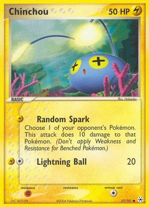 Pokemon TCG - EX Hidden Legends - Chinchou - 57/101 - Reverse Holofoil