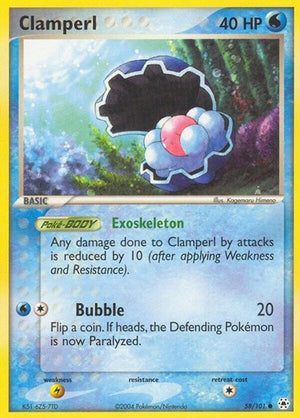 Pokemon TCG - EX Hidden Legends - Clamperl - 58/101 - Reverse Holofoil
