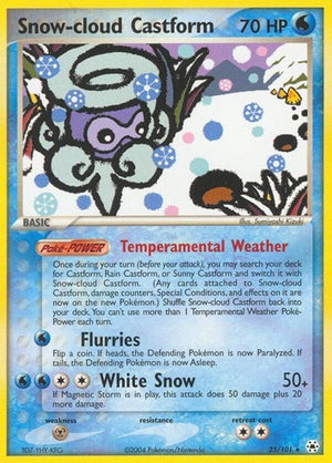 Pokemon TCG - EX Hidden Legends - Snow-cloud Castform - 25/101 - Reverse Holofoil