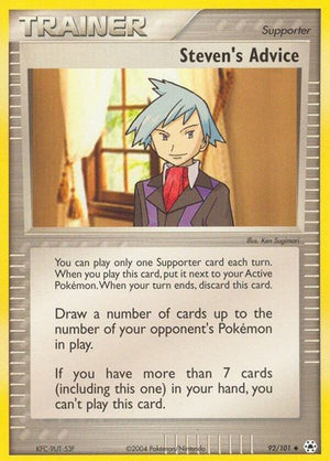 Pokemon TCG - EX Hidden Legends - Steven's Advice - 92/101 - Reverse Holofoil