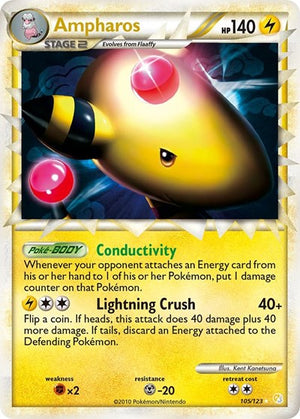Pokemon TCG - HeartGold & SoulSilver - Ampharos - 105/123 - Holofoil