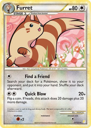 Pokemon TCG - HeartGold & SoulSilver - Furret - 21/123