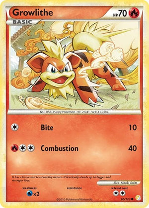 Pokemon TCG - HeartGold & SoulSilver - Growlithe - 65/123