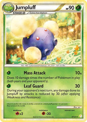 Pokemon TCG - HeartGold & SoulSilver - Jumpluff - 6/123 - Reverse Holofoil