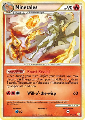 Pokemon TCG - HeartGold & SoulSilver - Ninetales - 7/123 - Reverse Holofoil