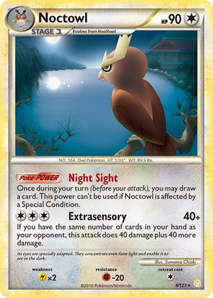 Pokemon TCG - HeartGold & SoulSilver - Noctowl - 8/123 - Holofoil