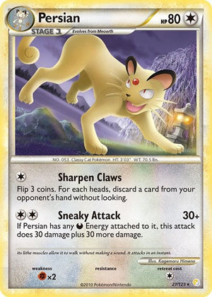 Pokemon TCG - HeartGold & SoulSilver - Persian - 27/123