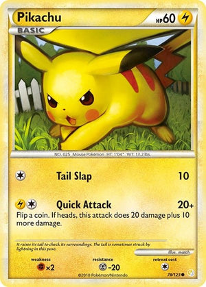Pokemon TCG - HeartGold & SoulSilver - Pikachu - 78/123 - Reverse Holofoil