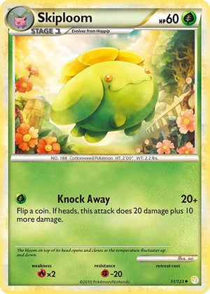 Pokemon TCG - HeartGold & SoulSilver - Skiploom - 51/123 - Reverse Holofoil