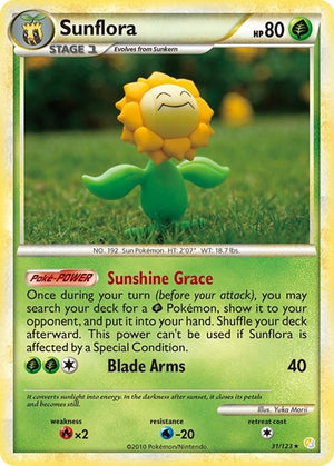 Pokemon TCG - HeartGold & SoulSilver - Sunflora - 31/123 - Reverse Holofoil