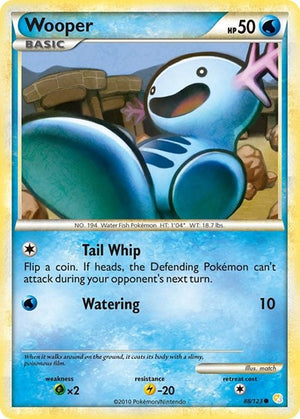 Pokemon TCG - HeartGold & SoulSilver - Wooper - 88/123 - Reverse Holofoil