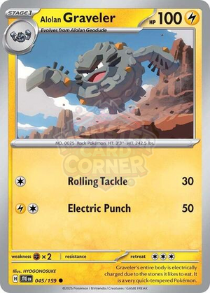 Pokemon TCG - SV09: Journey Together - Alolan Graveler - 045/159 - Reverse Holofoil