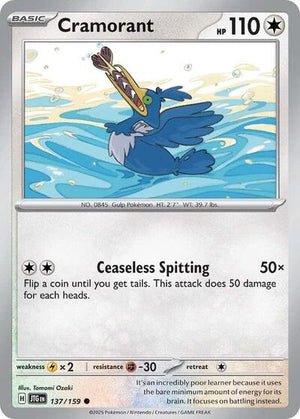 Pokemon TCG - SV09: Journey Together - Cramorant - 137/159