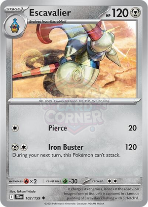 Pokemon TCG - SV09: Journey Together - Escavalier - 102/159