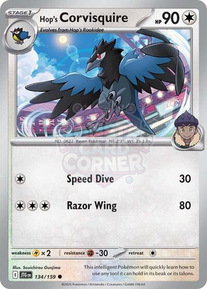 Pokemon TCG - SV09: Journey Together - Hop's Corvisquire - 134/159 - Reverse Holofoil