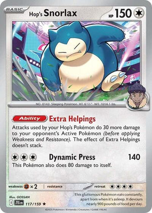 Pokemon TCG - SV09: Journey Together - Hop's Snorlax - 117/159 - Holofoil